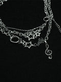Rhinestone Decor Charm Necklace-Outfit