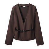 Homemade New Women's Oceanic Hygid With Belt Soft Coat