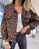 Explosion Tide People Water Wash Old Leopard-Print Side Of The Cowboy Coat