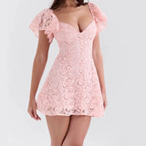 Summer Romantic Sweet Girl Spirit Girl Wind Fresh V-Neck Dress Dress Elegant