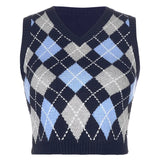 plaid stacking and outer sweater-Outfit