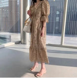 Neck Long Sleeve Pleated Femme Long Dresses lace pink A Line Sexy Vacation Dress Ruffles Vestido