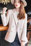 Women's Chic Vintage Jacket Coat Fashion Design All-match Long Sleeve Elegant Temperament Office Lady Chic Outwear