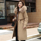 Detachable Cotton-Padded Clothes To Overcome The Female Winter 2024 New Live Live Face Long Over The Knee Thick Cotton Clothes-Outfit