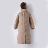 2022 Fashion Korean X-length Long Puffer Bomber Jackets Women Oversize Parka Plus Size Female Coat Basic Snow Wear Hood