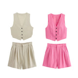 Spring Split Vest 5320767 Casual Shorts 1255430-Outfit