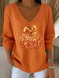 Coarse Needle Hot Selling 3D Digital Printed Lady V Collar Autumn Winter