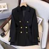 Toloer Suit Female 2024 Spring And Autumn New Khaki Loose Show Thin Suit Jacket Casual Wide-Leg Pants Two-Piece Set-Outfit