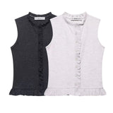2025 New Women's Street Fashion Folding Decoration Sleeveless Knitting
