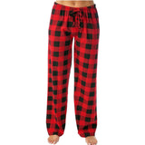 Drawstring Plaid Printed Trousers Casual