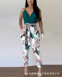 women's two-piece suit with contrast