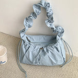 Ribbon Shirring String Shoulder Bag-Outfit