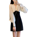 Toloer Fragrant Wind Dress Spring Dress 2024 New Female Waist Show Thin Socialite Temperament Retro Sense Lace Skirt-Outfit