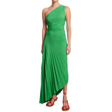 Women's New Fashion Pure Color Casual Temperament Shoulder Collar Folded Empty Dress Dress
