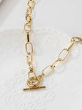 Simple Link Chain Toggle Necklace-Outfit