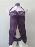 Neck Women's Multi-Color Mesh Sexy Ajamas Transparent Large-Size Low-Breasted
