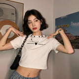 Toloer T-Shirt Women 2024 Summer New Korean Version Slim Slim Embroidery Hot Girl Student Short-Sleeved Jacket Women's