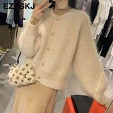 Basic Thick Loose v-neck oversize Sweater Pullover Women Autumn winter Casual long Sleeve Sweater For women Chic Jumpers