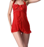 Neck Women's Multi-Color Mesh Sexy Ajamas Transparent Large-Size Low-Breasted