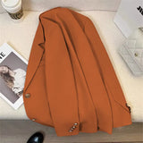 Toloer 2024 New Orange Suit Jacket Female Retro British Style Advanced Design Sense Versatile Small Suit Woman-Outfit