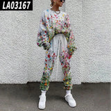 New Women's Digital Printed Grass Pattern Suit Autumn and Winter