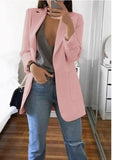 2022 New Solid Color Fashion Casual Suit Collar Long Sleeve Slim Temperament Coat Women Large Size Hot Sale