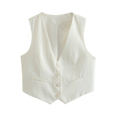 Summer New Women's Street Fashion Leisure Vest 15 Color V Collar