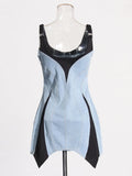 High-End Feel Denim Sling Skirt 2025 Autumn And Winter Women's New Bag Hips Waist Fish Bone Dress Dress