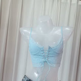 Sex Lingerie New Sexy Hollow Cross-Tied Lingerie Lace Sexy Wrapped Chest Lingerie