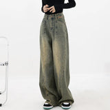 Toloer Do Old Straight Pants Jeans Women's Summer Wide Leg Pants Floor Pants Show Skinny Pants Tide-Outfit