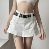 Toloer Style Age Reduction Pleated Skirt 2023 New Pocket Casual Low Waist Sexy Hot Girl Bag Hip Skirt Casual Short Skirt Woman-Outfit