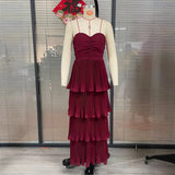 Women's New Breast-Laminated Folded Evening Dress