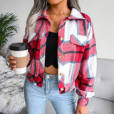 Real Autumn And Winter Lattice Lantern Long-Sleeved Coat Jacket Ins