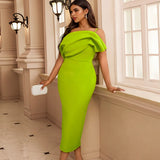 New Solid Color Sexy Suspension Dress Hierarchal Party Dress