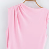 Homemade New Women's Classic Chopless Sleeveless Round-Neck Mini Dress