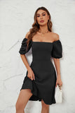 Station Summer Hot New Solid Color Collar Bubble Bubble Sleeve Dress