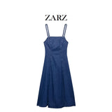 Homemade New Women's Classic Denim Fan Dress