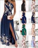 Slant Shoulder Hollow-out Elegant Other Commuter Gradient Color High Long
