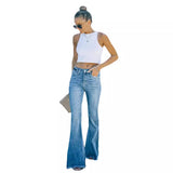 Micro-Horn Jeans Autumn And Winter Dress New High-Waist Lysic Repair Micro-Trumpet Trousers Retro