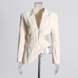 Casual Luw Small Suit 202 Autumn New Fashion High-End Design Hollow Suit