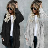 plush warm top mid-length double-sided anti-fur coat oversized