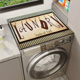 Toloer Drum Washing Machine Top Mat Anti-Skid Rubber Mat Laundry Room Water Suction Fast Dry Floor Mat Dust Protection Mat-Outfit