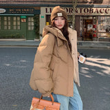 Small Down Cotton Coat Female Winter Design Fashion Loose And Loose Short Cotton Coat-Outfit