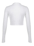 Long Sleeve Rib Knit Crop Top-Outfit