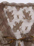 Open Front Lace Long Sleeve Crop Blouse-Outfit