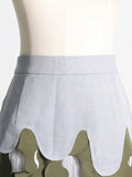Toloer New Personality Trend Army Green Irregular Hollow Out Splicing Camouflage Design Sense Women's Long Skirt-Outfit