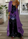 Toloer 2024 Summer Women's Print Holiday Dress Indian Style High Skirt Skirt Two Sets-Outfit