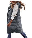 Casual Solid-Colored Hooded Sleeveless Sleeveless Vest Coat