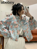 Spring Denim Jacket Women New Embroidery Letter Casual Single Breasted Clothing 2022 Autumn Blue Coat