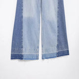 Women's Clothing New Splicing Design High Waist Hanging Wide-Legged Jeans